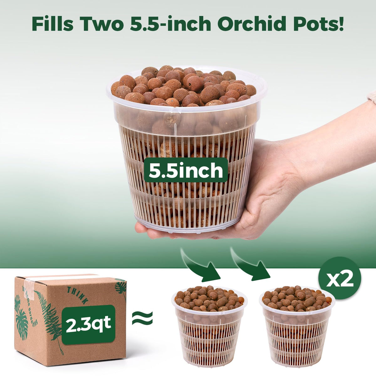 T4U Leca pebbles in-pot drainage layer promoting healthier roots.