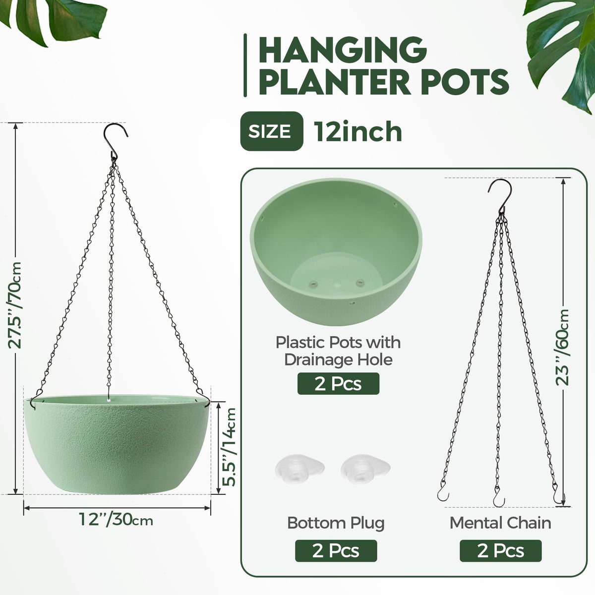 T4U lightweight plastic hanging planter with sturdy design for safe hanging.