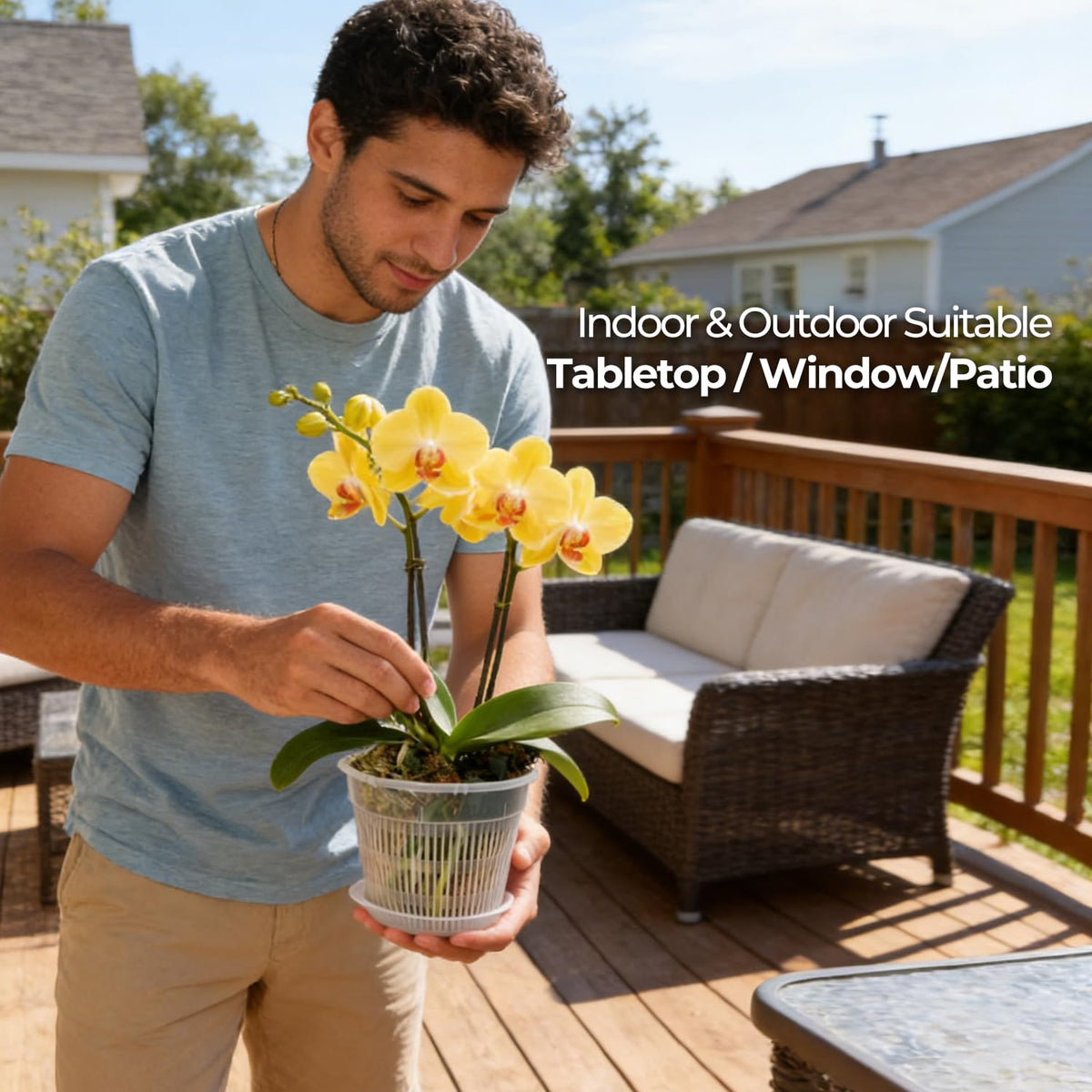 T4U orchid pot with holes enables mess-free gardening
