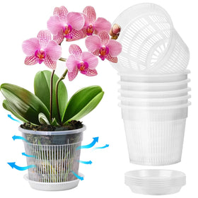 T4U orchid pot clear 4.3-inch walls for easy root monitoring and watering.