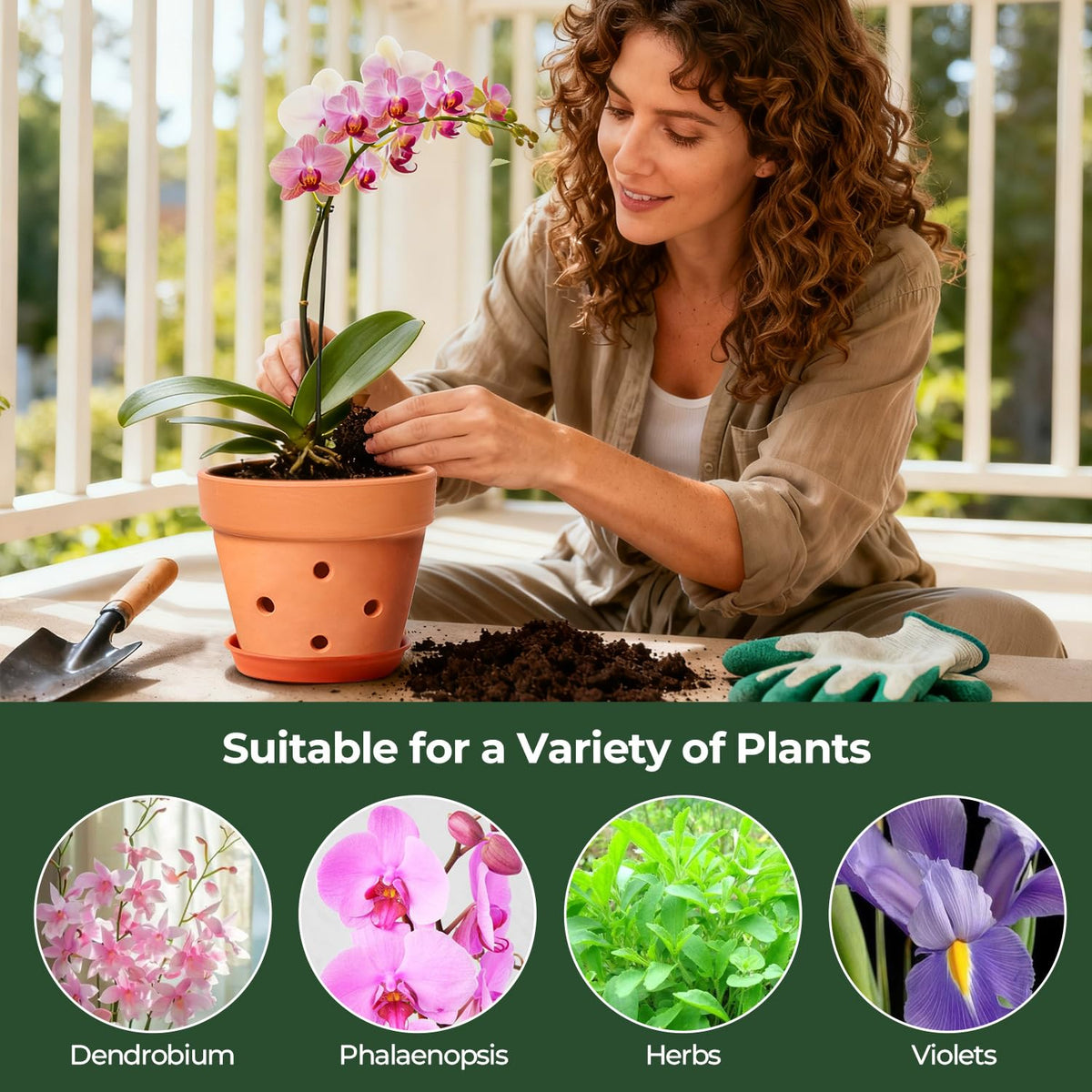 T4U orchid pot terracotta 6in stackable design for quick setup