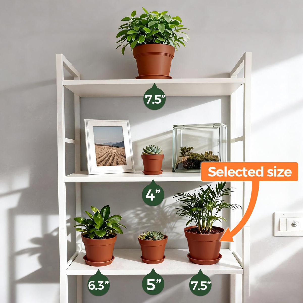 T4U plastic planter with included saucer keeps spaces tidy