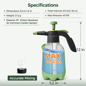 T4U Pump Sprayer shows clear water level for precise mixing