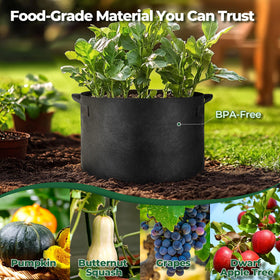 T4U grow bag with reinforced handles ready to lift up to 180 lbs.