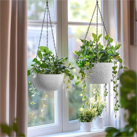 T4U speckled white design adds modern touch to plant decor.