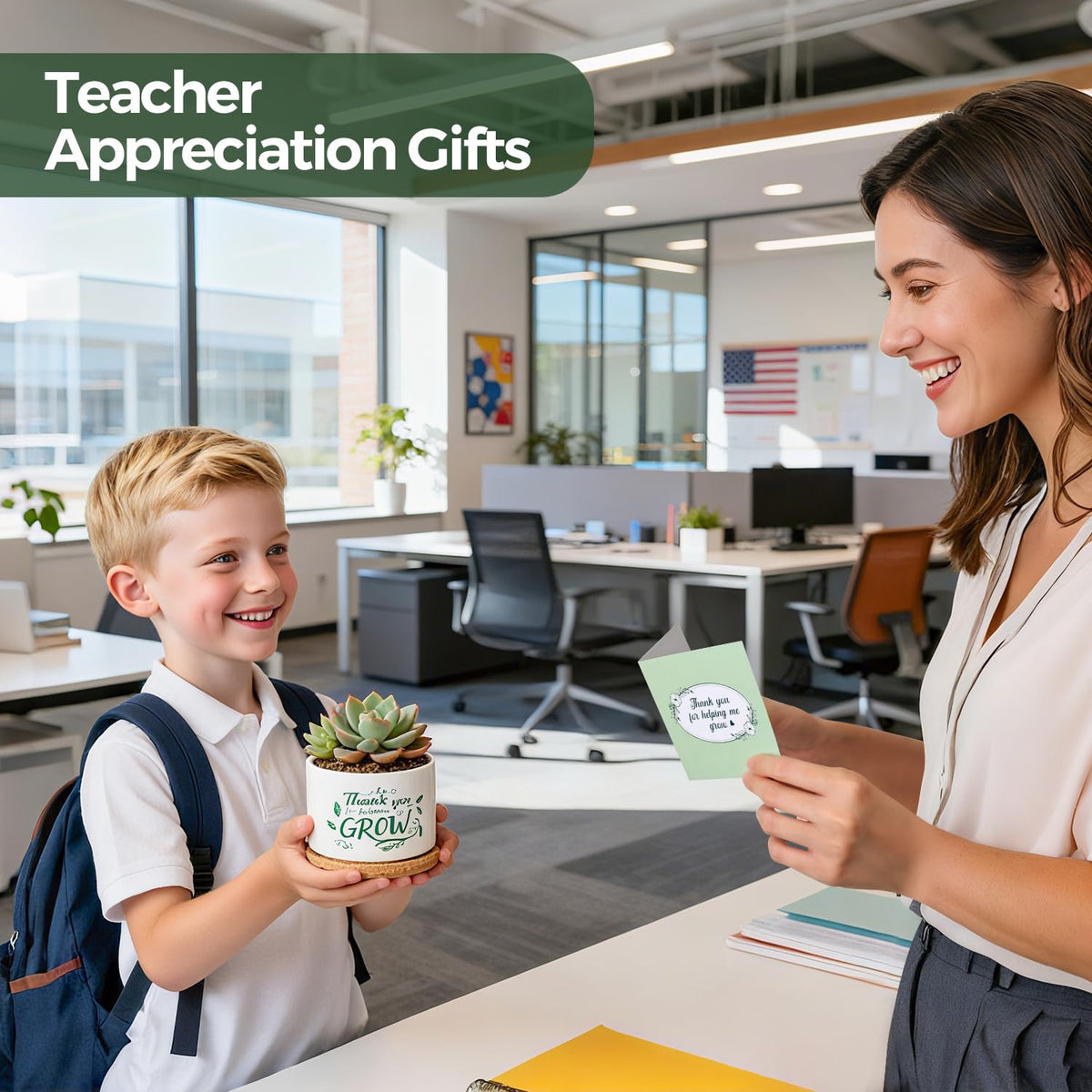 T4U ceramic pot with bamboo tray elevates classroom or home workspace.