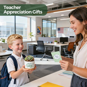 T4U ceramic pot with bamboo tray elevates classroom or home workspace.
