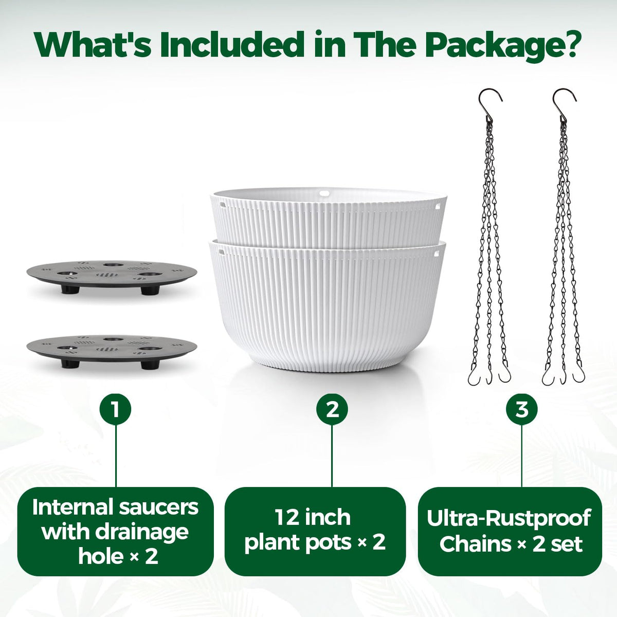T4U two-pack white planters offer modern decor for plant lovers.