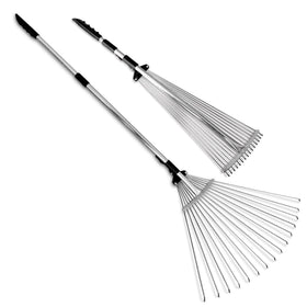 TABOR TOOLS adjustable rake with extend-teeth for precise leaf collection