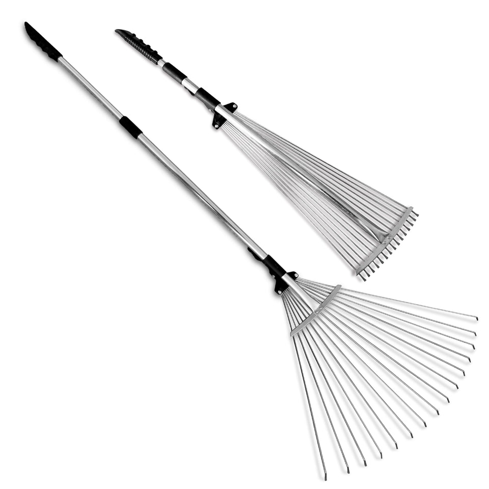 TABOR TOOLS adjustable rake with extend-teeth for precise leaf collection