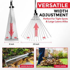 TABOR TOOLS collapsible rake folded-profile saves garage space after cleanup