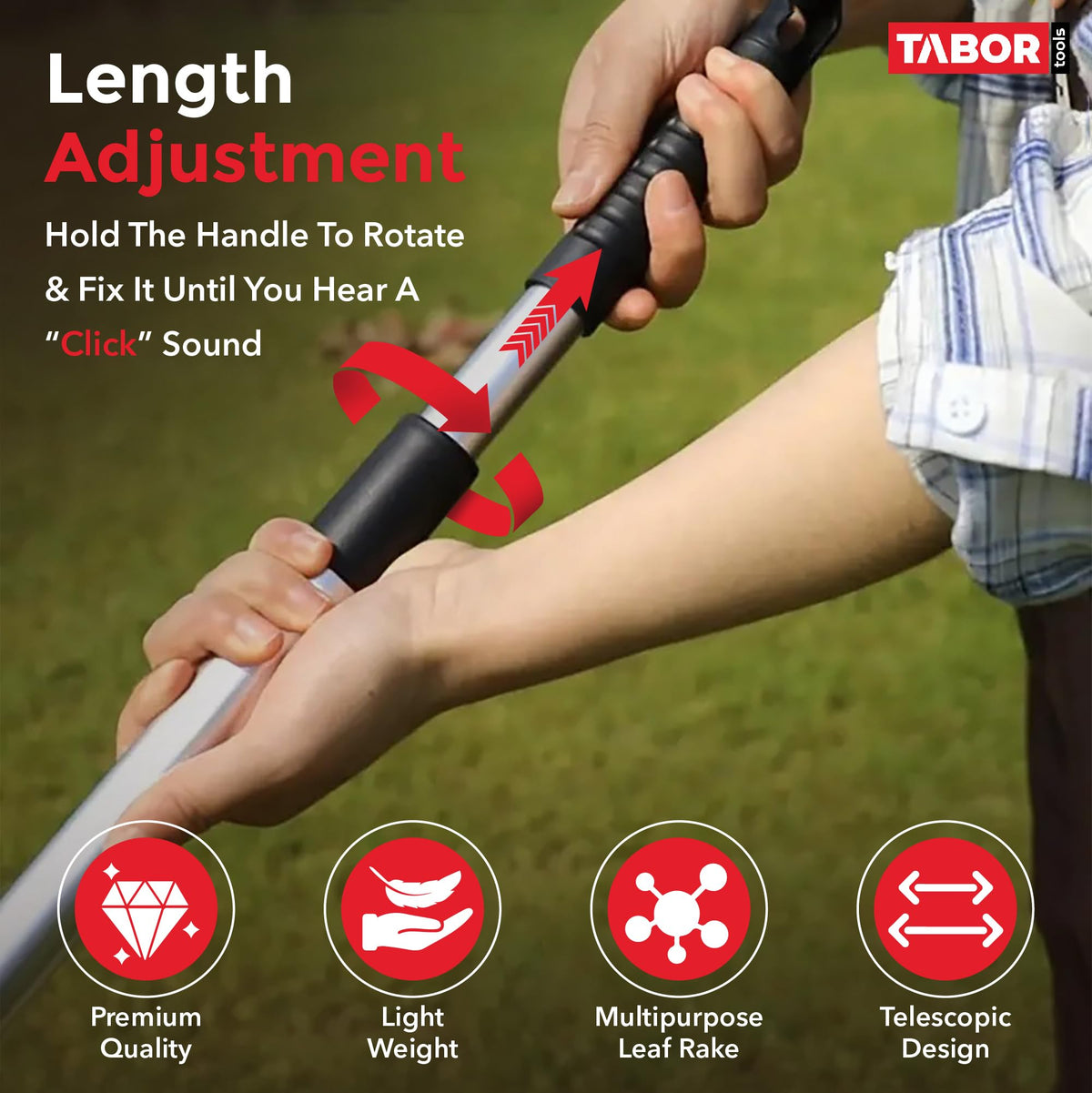 TABOR TOOLS galvanized-teeth resist rust for durable damp yard use