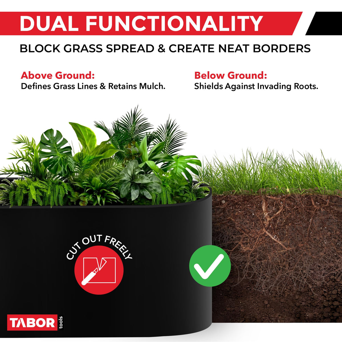 TABOR TOOLS polymer terrace board is durable and weather resistant for long-term use.