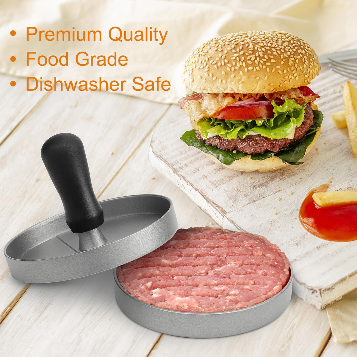 TACGEA removable ergonomic handle for portable cooking.