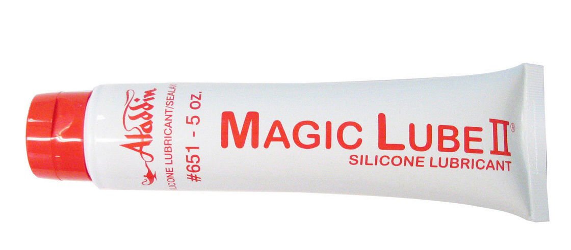 TacParts Magic Lube II silicone grease for pool valves and O-Rings; durable lubrication.