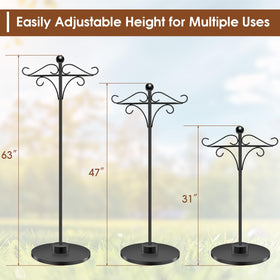 TAGEPUJIE adjustable double shepherd's hook dual-hook design secures feeders and lanterns