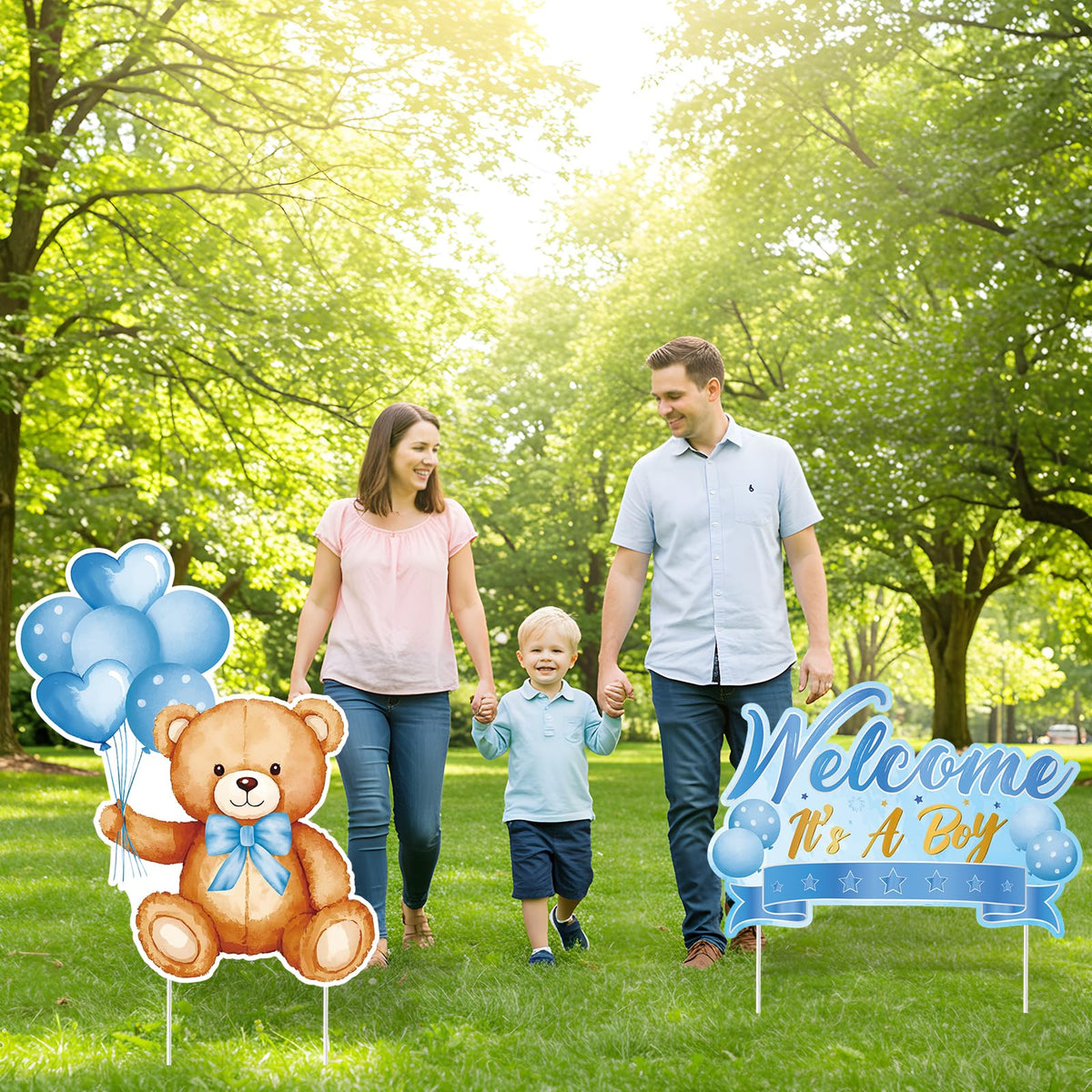 TagreSpike baby shower yard sign doubles as photo prop