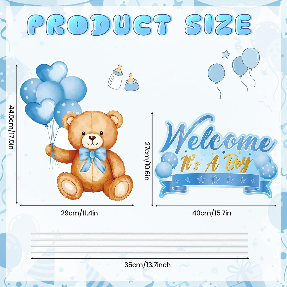 TagreSpike welcome it's a boy yard sign with stakes for front yard display