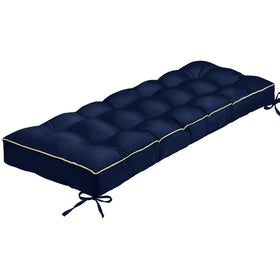 TaiBest blue outdoor bench cushion, top view showing generous padding for comfort