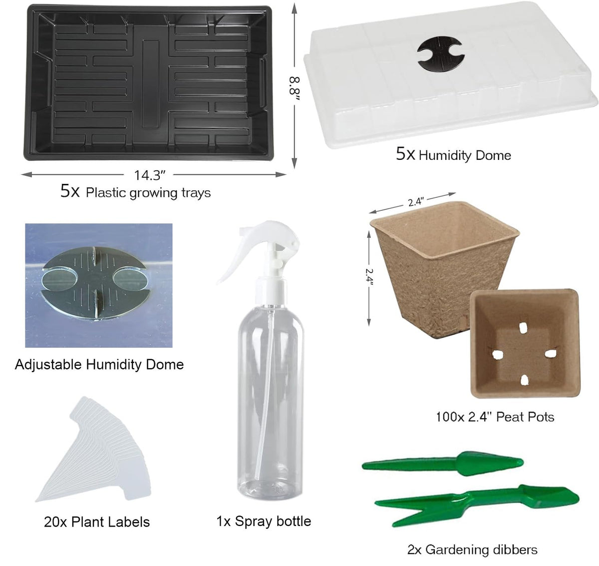 Taietc Seed Starter Kit biodegradable peat pots ready for transplanting