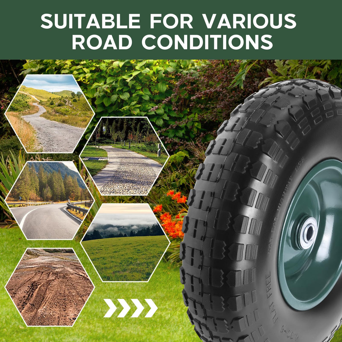Taifa anti-slip rubber tread improves traction on sand, gravel, and wet ground.