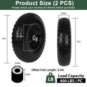 Taifa solid tire with 5/8 inch axle bore ready for easy installation.