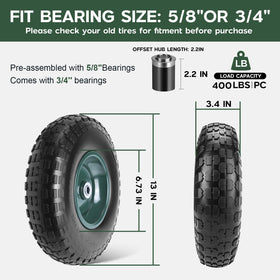Taifa solid flat-free wheel assembly ensures smooth transport for carts and wagons.