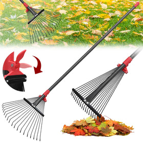 TAILERNRUYE 76-inch adjustable leaf rake for versatile yard cleanup.