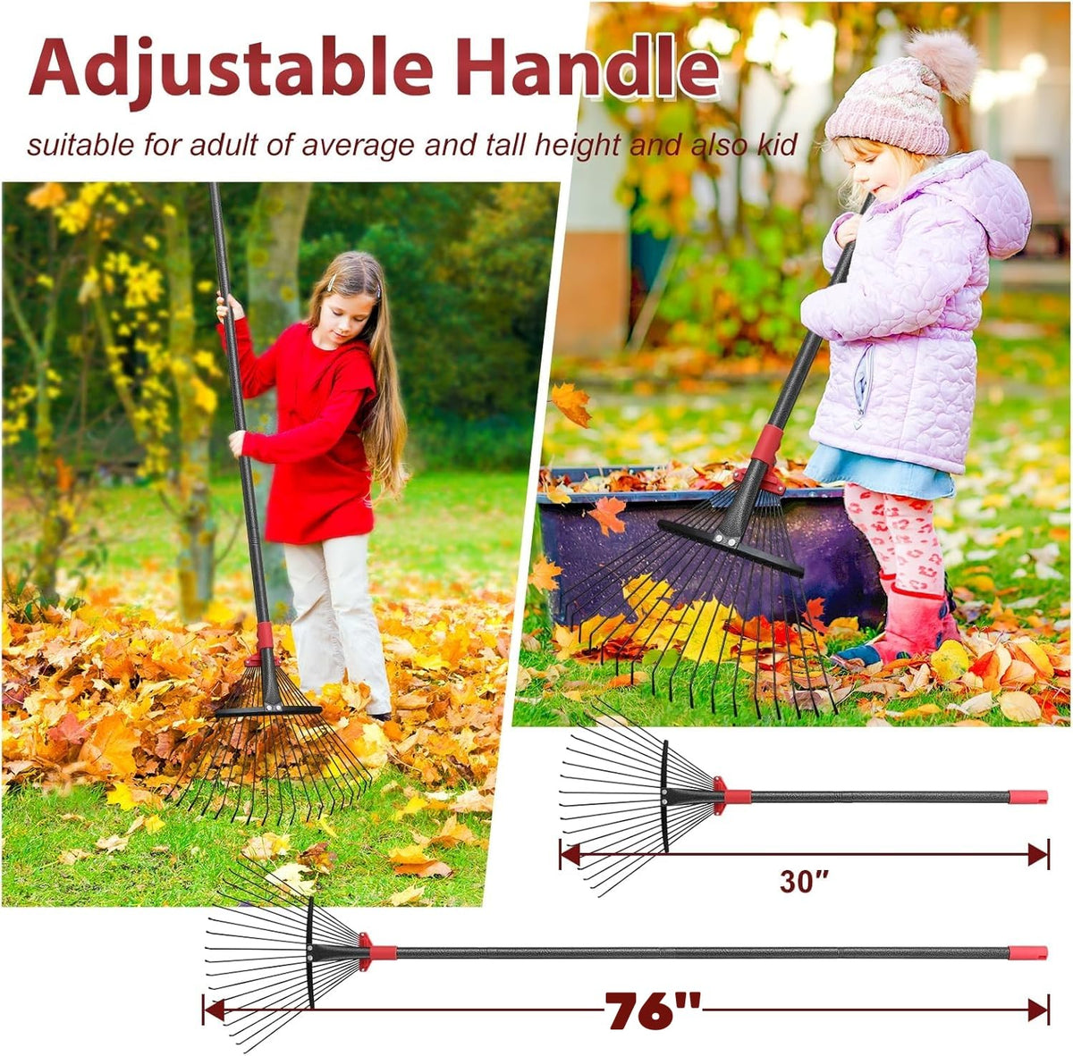 TAILERNRUYE heavy-duty metal teeth withstand tough yard waste.