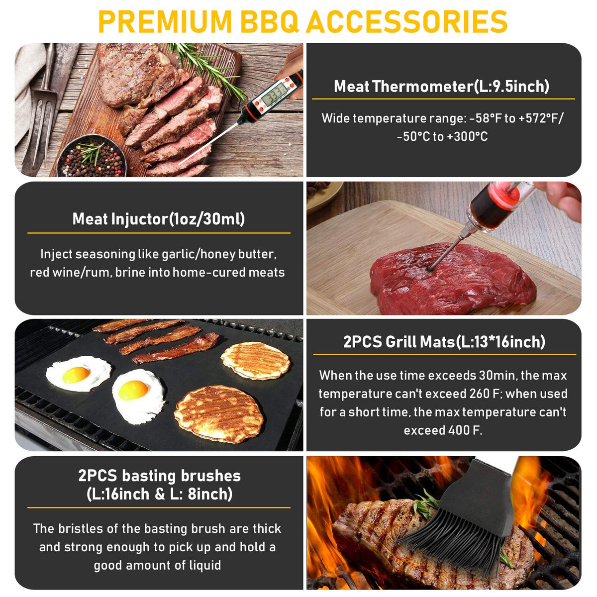 Taimasi heat-resistant grilling glove protects hands during high-heat flips.