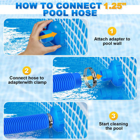 Durable rubber and corrosion-resistant clamps for lasting pool setup.