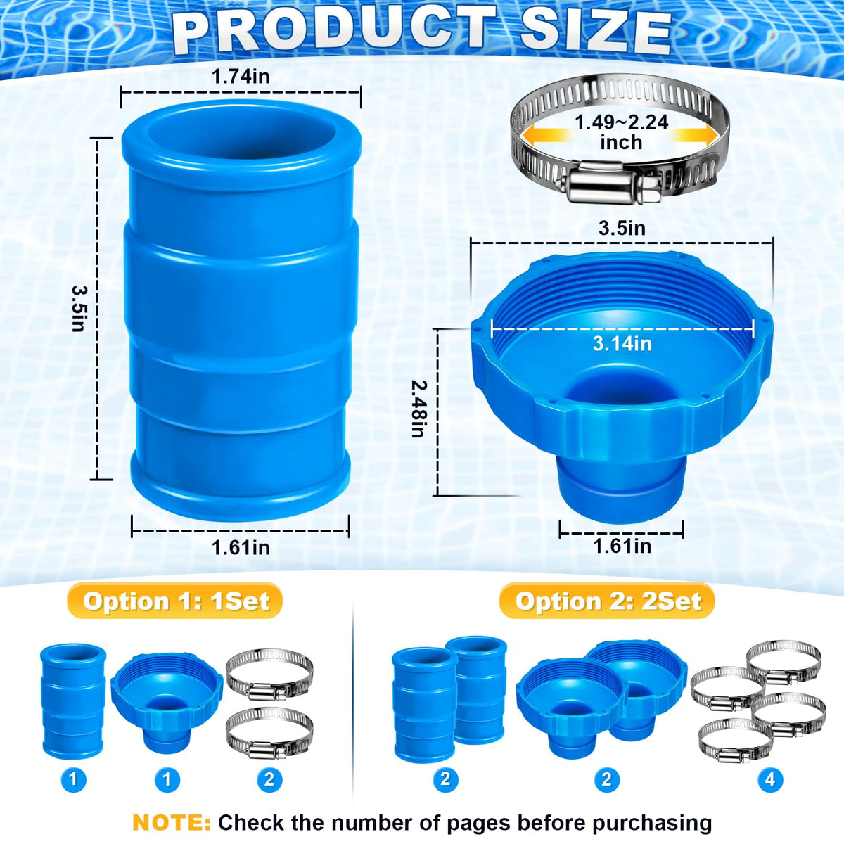 Stainless steel hose clamps ensure secure, leak-free fittings during cleaning sessions.