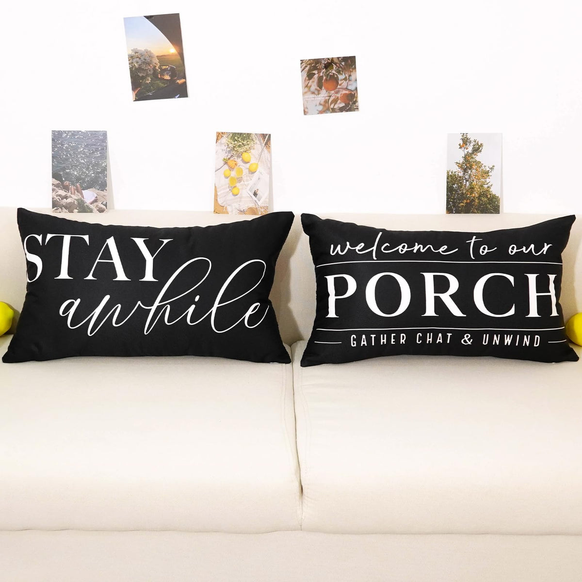 TAJWE porch decor pillow cover adds welcoming touch to outdoor seating