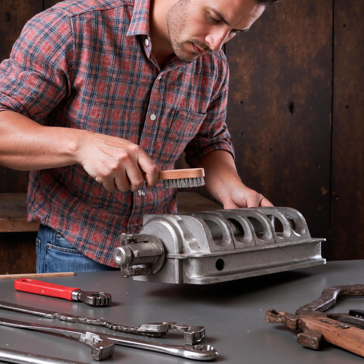 TAKAVU brush set ideal for welding cleanup and metal pre-paint prep