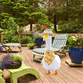 Takealooko Goose statue 23inch accommodates standard cement or plastic figures.
