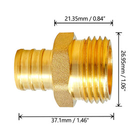 TALEGEN 34-pex-to-ght-connector demonstrates standard 3/4 inch hose thread for easy irrigation hookups.