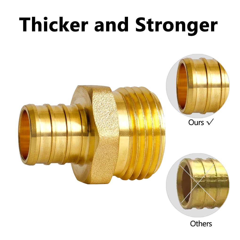 TALEGEN brass garden hose adapter ready for outdoor use and weather resistance.