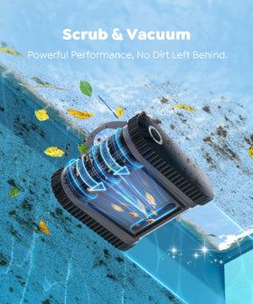 TALOSBO C1 suction power close-up demonstrating strong debris pickup