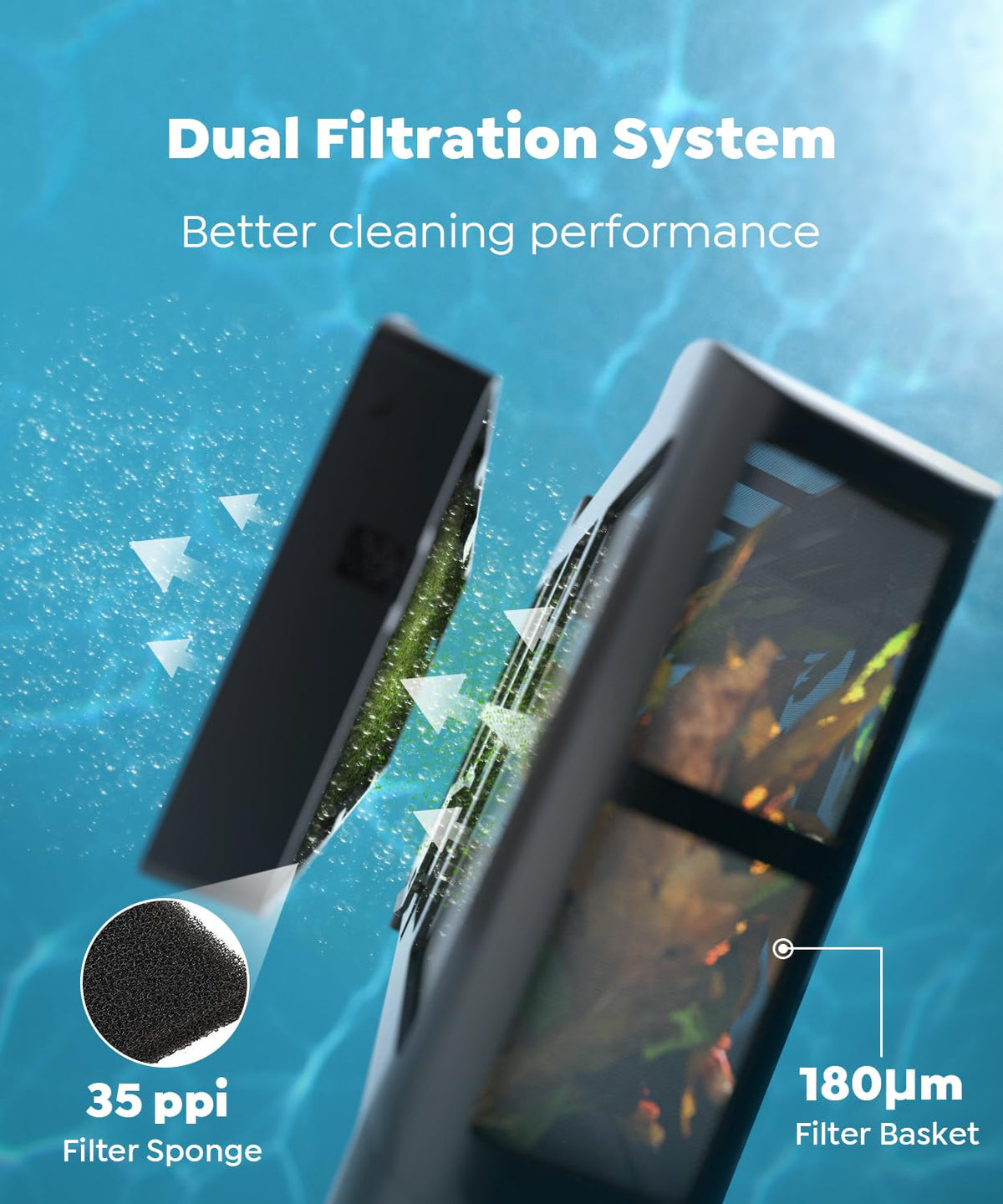 TALOSBO C1 cleaning walls and waterline along pool surface