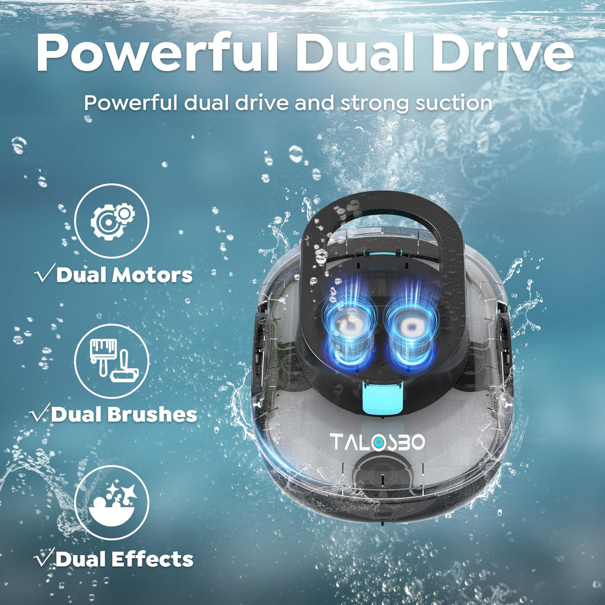Talosbo S1 Pro cordless design offers flexible pool cleaning freedom.