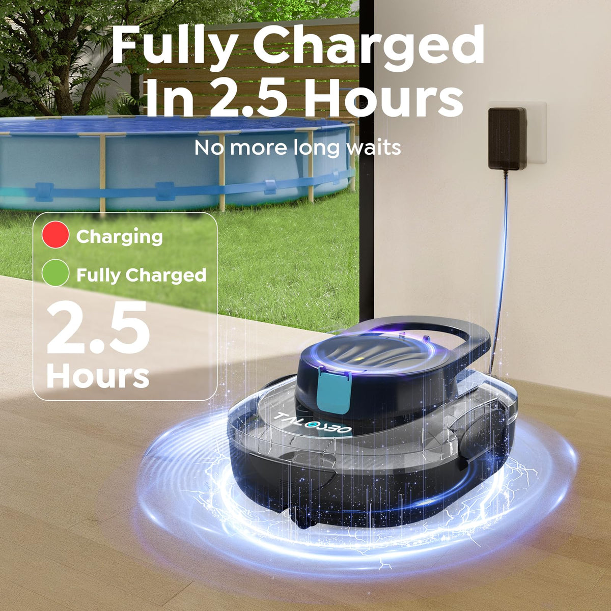 Talosbo S1 Pro fast charging keeps you cleaning more often.