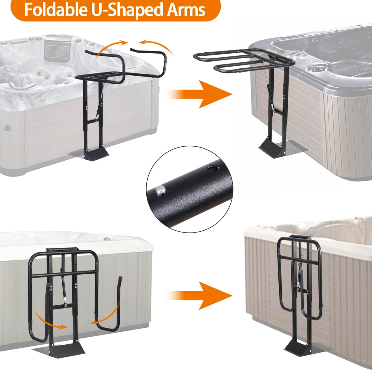 Talustool height-adjustable lift fits tubs from 30 to 42 inches.
