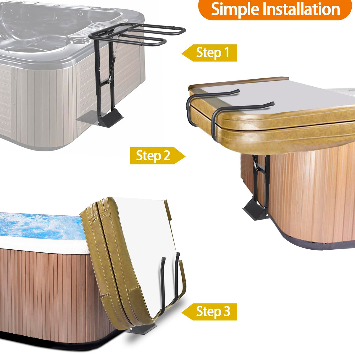Talustool width up to 96 inches compatible with many spas.