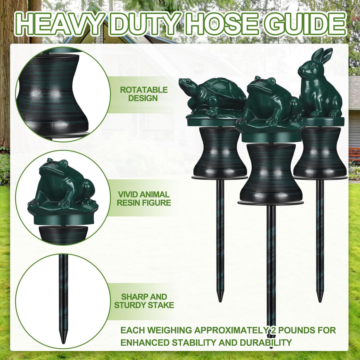Tandefio hose guide rabbit front view shields plants during watering