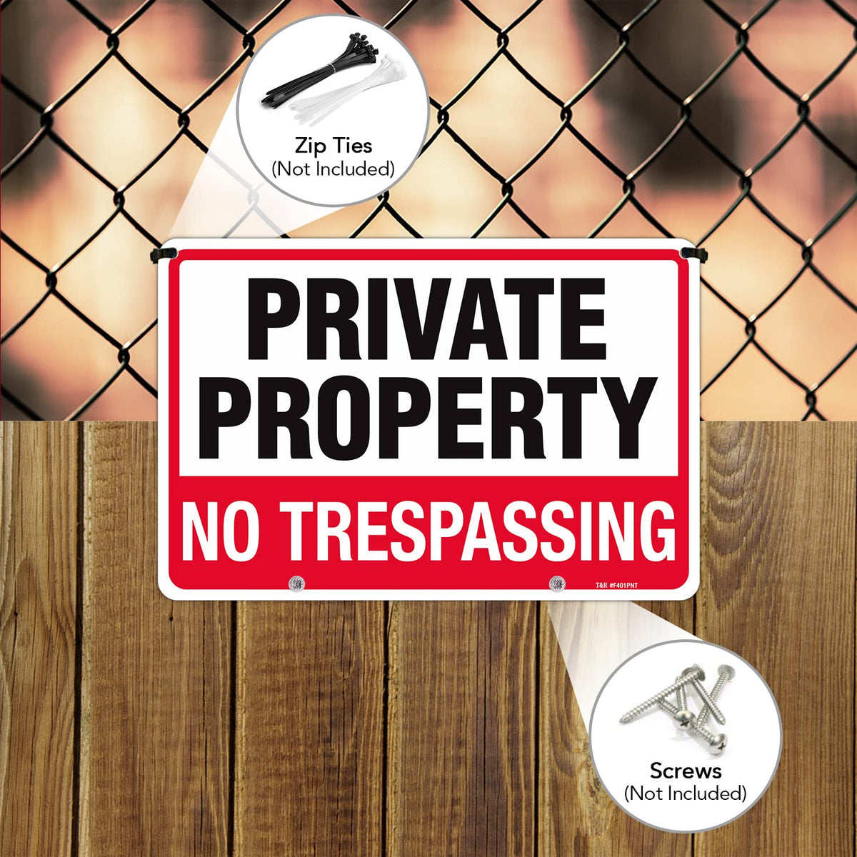 T&R signs feature pre-drilled mounting holes for easy setup.