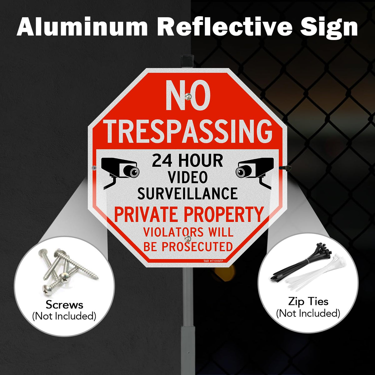 T&R rust-free metal sign withstands sun and rain