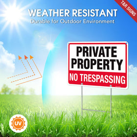 T&R rust-free aluminum sign surface resists weather and fading.