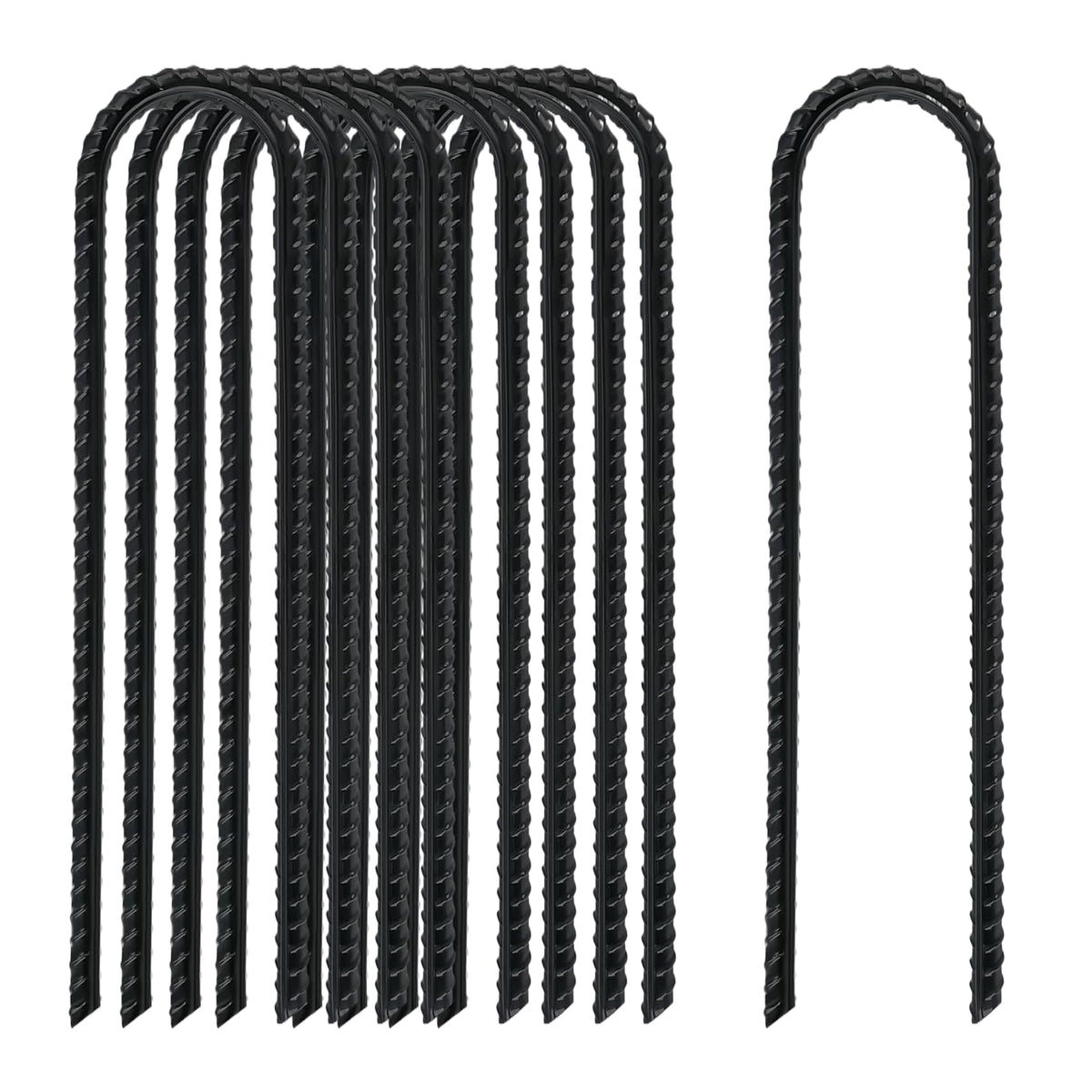 TANGJEAMER 8-inch rebar stake with sharp tip for quick ground anchoring.