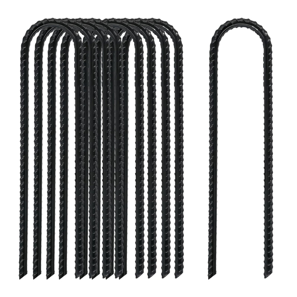 TANGJEAMER 8-inch rebar stake with sharp tip for quick ground anchoring.