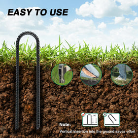 TANGJEAMER rust-proof metal stake resists corrosion for repeated outdoor use.